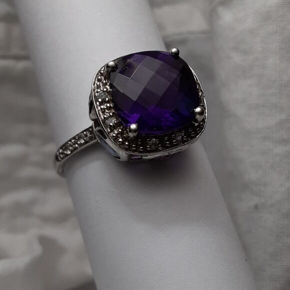 925 Genuine African Amethyst,  Rhodoilte Garnet & Blue Topaz. - Picture 2 of 16